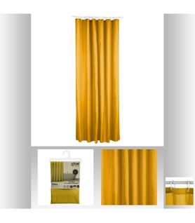 Rideau De Douche En Polyester Jaune Moutarde L180 X H 200 Cm