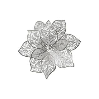 Set De Table Fleur "légende D'hiver" 44cm Argent