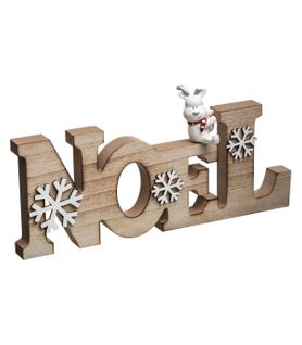 Déco à Poser Noel Lettres En Bois Avec Flocons Blancs L 30 Cm