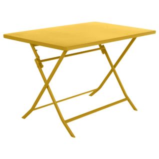 Table De Jardin Pliante Rectangulaire Greensboro - 4 Places - Jaune Moutarde