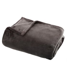 Plaid Flanelle Gris Foncé 125 X 150 Cm