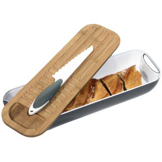 Corbeille à Pain 3 En 1 Avec Couteau Gris