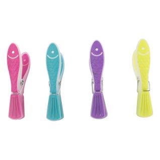 Lot De 18 Pinces à Linge "poisson" 8cm Multicolore