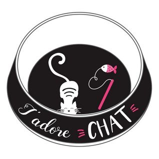 Gamelle Pour Chat "j'adore" 19cm Noir et Blanc