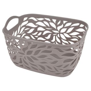 Panière à Linge "motif Végétal" 3,5l Taupe