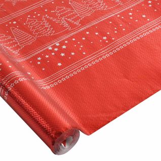 Nappe Papier "noël Chromée" 1,18x5m Rouge