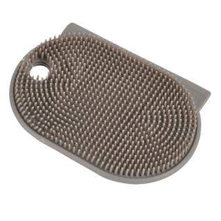 Brosse Multifonction Silicone "plate" 12cm Taupe