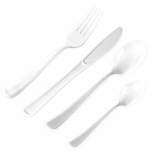 Ménagère 24 Pièces "couverts Réutilisables" Blanc