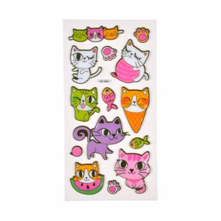 Stickers Effet 3d "chatons" 21cm Multicolore