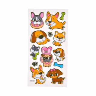 Stickers Effet 3d "chiens" 21cm Multicolore