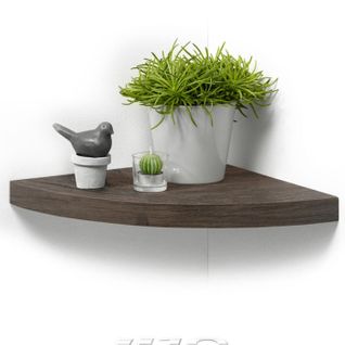 Étagère D'angle Murale "flottante" 25cm Noyer