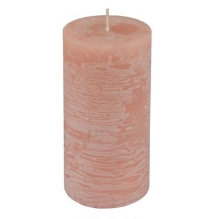 Bougie Pilier Déco "rustique" 13cm Rose Poudré
