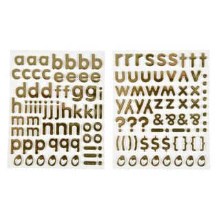 Lot De 2 Planches De Stickers "alphabet" 2cm Or