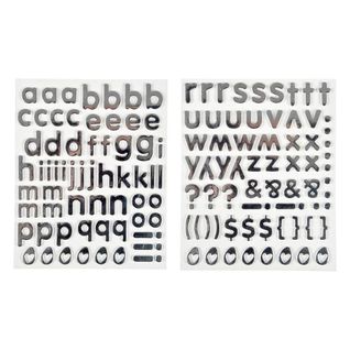 Lot De 2 Planches De Stickers "alphabet" 2cm Argent