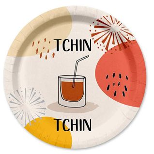 Lot De 10 Assiettes En Carton "tchin" 18cm Multicolore