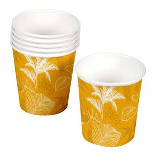 Lot De 10 Gobelets En Carton "exotic Mood" 23cl Moutarde