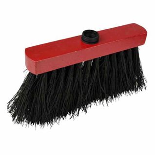Tête De Balai En Bois "3 Rangs" 26cm Rouge et Noir