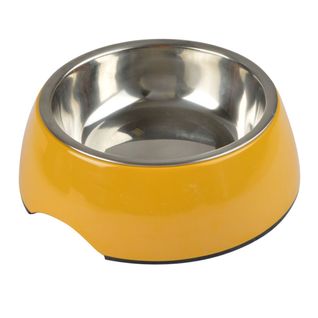 Gamelle Pour Chien et Chat "bol Inox" 17cm Moutarde