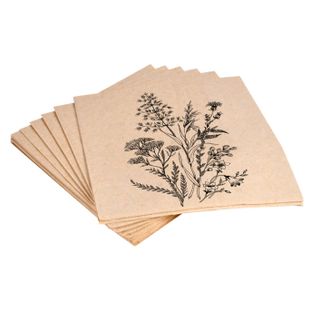 Lot De 20 Serviettes En Pulpe De Bambou "flore" 33x33cm Naturel
