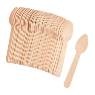 Lot De 25 Mini Cuillères Réutilisables "verrine" 10cm Naturel