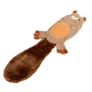 Jouet Peluche Sonore Pour Chien "castor" 55cm Marron