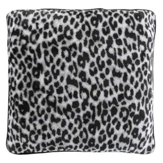 Coussin Déco Flanelle "léopard" 40x40cm Gris