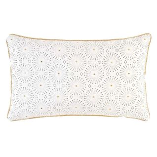 Coussin Déco Déhoussable "astre" 30x50cm Blanc