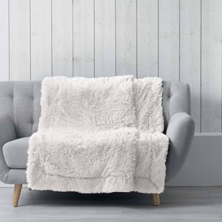 Plaid Imitation Fourrure Uni "marilou" 125x150cm Naturel