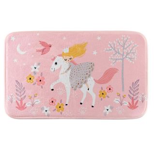 Tapis Enfant Imprimé "fée Des Bois" 45x75cm Rose