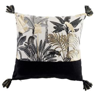 Coussin Déco Imprimé "karaba" 40x40cm Noir
