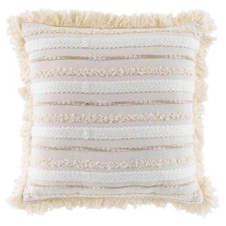 Coussin Déco à Franges "atlas" 40x40cm Naturel