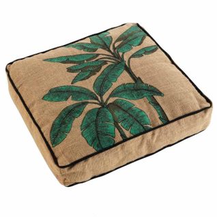 Coussin De Sol Imprimé "balinesia" 40x40cm Naturel