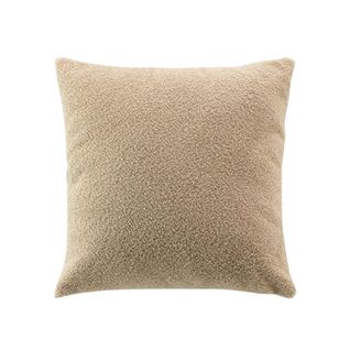 Coussin Déhoussable En Bouclette Unie - 45x45 Cm - Beige
