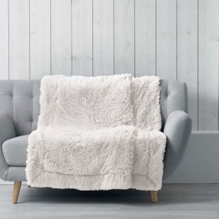 Plaid Imitation Fourrure Uni "marilou" 180x220cm Naturel