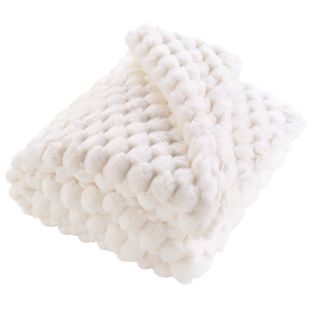 Plaid Imitation Fourrure/sherpa Frosty Blanc 180x220 Cm