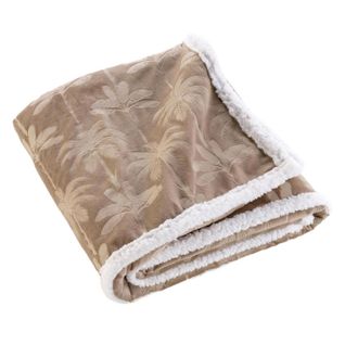 Plaid Imprimé En Velours "palmys" 125x150cm Marron