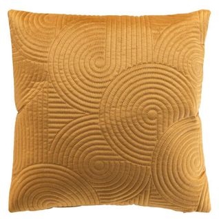 Housse De Coussin En Velours "circles" 40x40cm Ocre