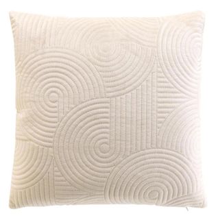 Housse De Coussin En Velours "circles" 40x40cm Naturel