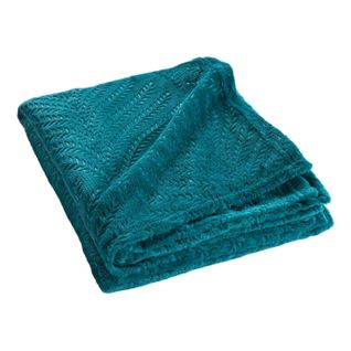 Plaid Uni En Flanelle "nelia" 125x150cm Bleu