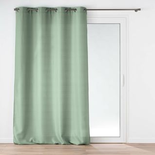 Rideau à Oeillets 140 X 260 Cm – Polyester Uni Soline – Sauge