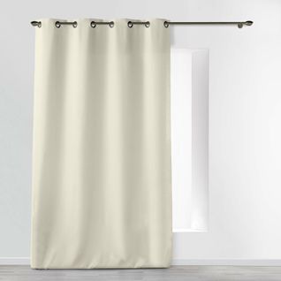 Rideau Grande Hauteur à Oeillets 140 X 280 Cm – Polyester Uni Essentiel Ecru