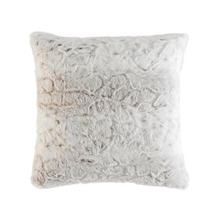 Coussin Imitation Fourrure - 45x45 Cm - Blanc