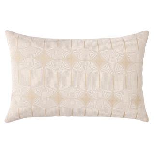 Coussin Déhoussable En Polycoton à Imprimé Métallisé - 40x60 Cm - Beige