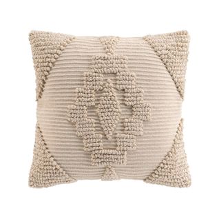 Coussin Déhoussable En Poly-coton à Motif Texturé - 45x45 Cm - Naturel