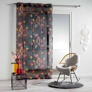 Rideau Voilage Imprimé "botania" 140x240cm Multicolore