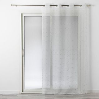 Voilage 140x240 cm DIXIE Blanc/Argent