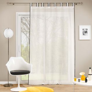 Voilage Casalina Blanc/noir 140x280 Cm