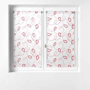 Paire De Voilages "hoops" 60x160cm Rouge