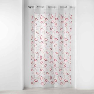 Rideau Voilage à Oeillets "hoops" 140x280cm Rouge
