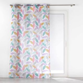 Rideau Voilage à Oeillets Imprimé "fantasia" 140x240cm Multicolore